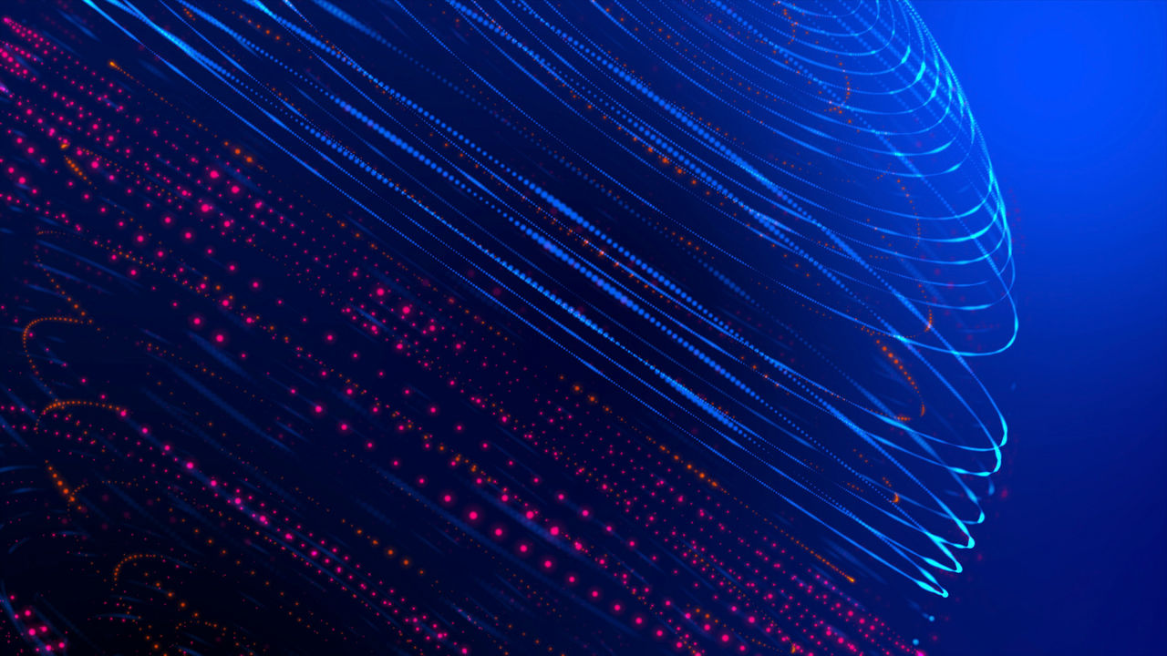 Smart startup business strategy technology in vital signal digital world, digital world cyber space galaxy star future innovation technology abstract neon color, 3D Rendering.