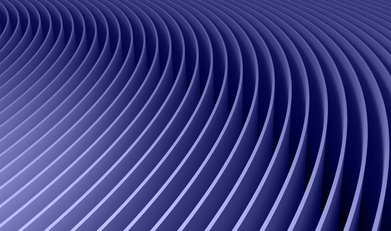 Abstract curved shapes background. Very Peri color. 3D illustration