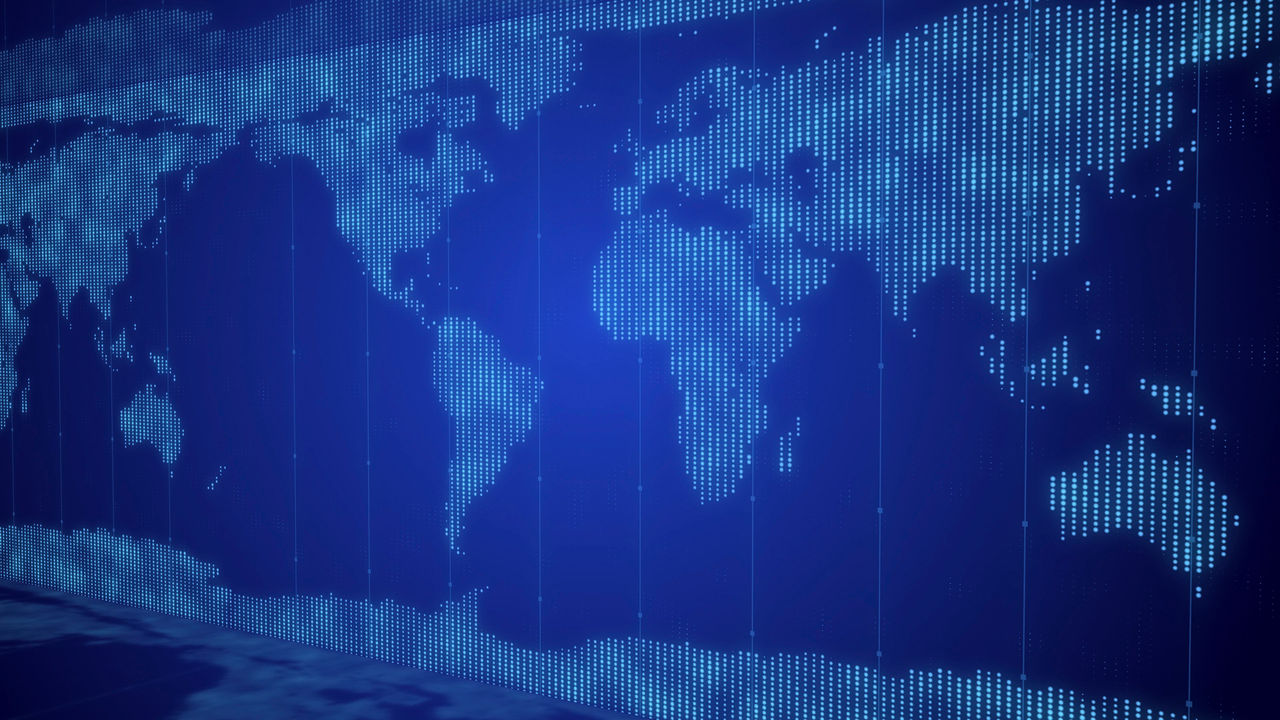 business global network world map background with digital grid